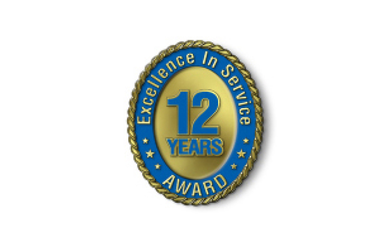 Excellence in Service - 12 Year Award